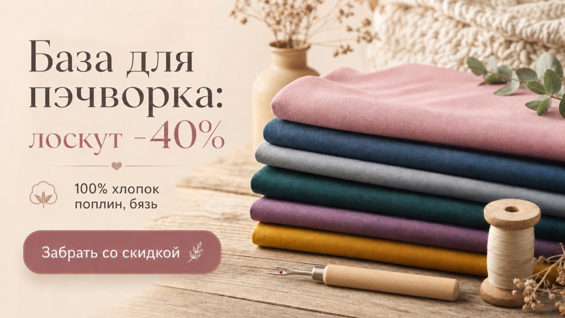 База для мозаики: однотонный лоскут -40%